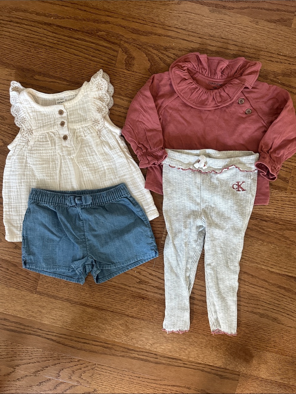 Carters Short/Tank Set - 9M & Calvin Klein Long Sleeve/Legging Set - 12M